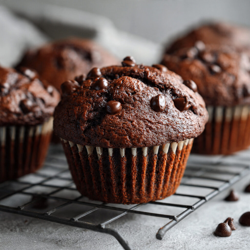Chocolate Chocolate Chip Muffins