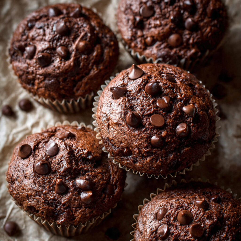 Chocolate Chocolate Chip Muffins