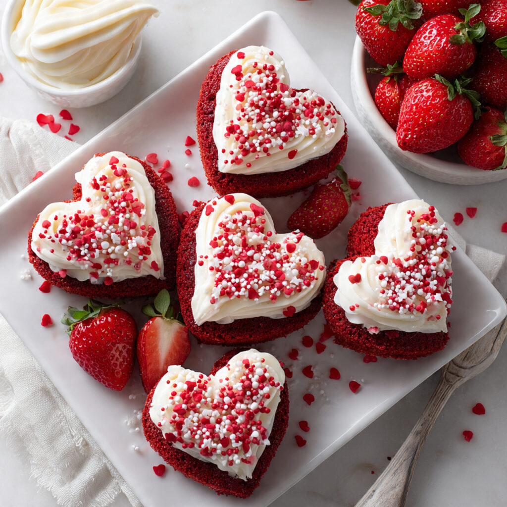 Red Velvet Valentine Heart Mini Cakes Recipe