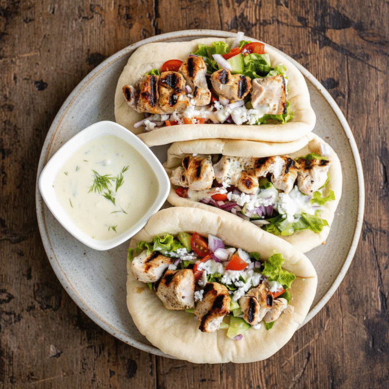 7-Ingredient Chicken Gyros with Tzatziki Sauce (Easy, Fresh & Family Friendly)