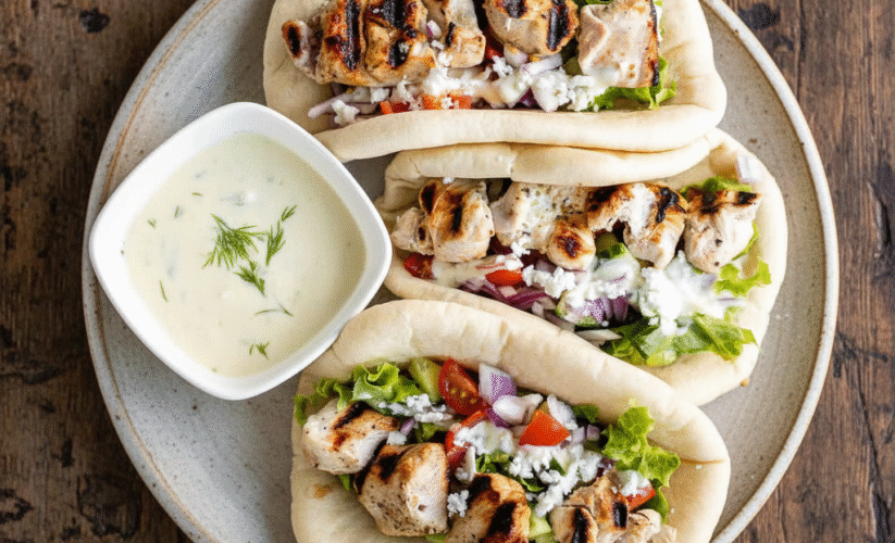 7-Ingredient Chicken Gyros with Tzatziki Sauce (Easy, Fresh & Family Friendly)