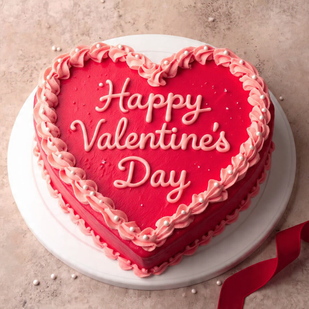 Heart-Shaped Valentine's Day Cake