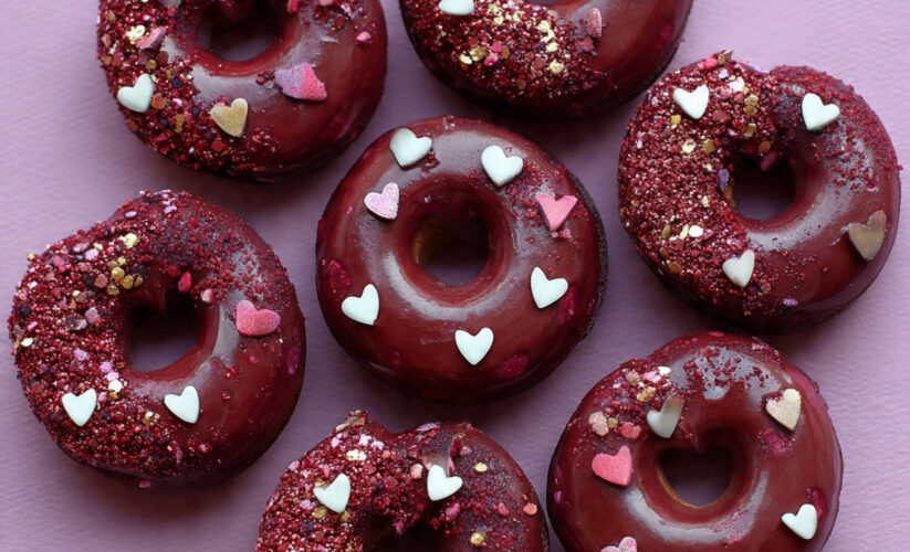 Hearts Chocolate Donuts