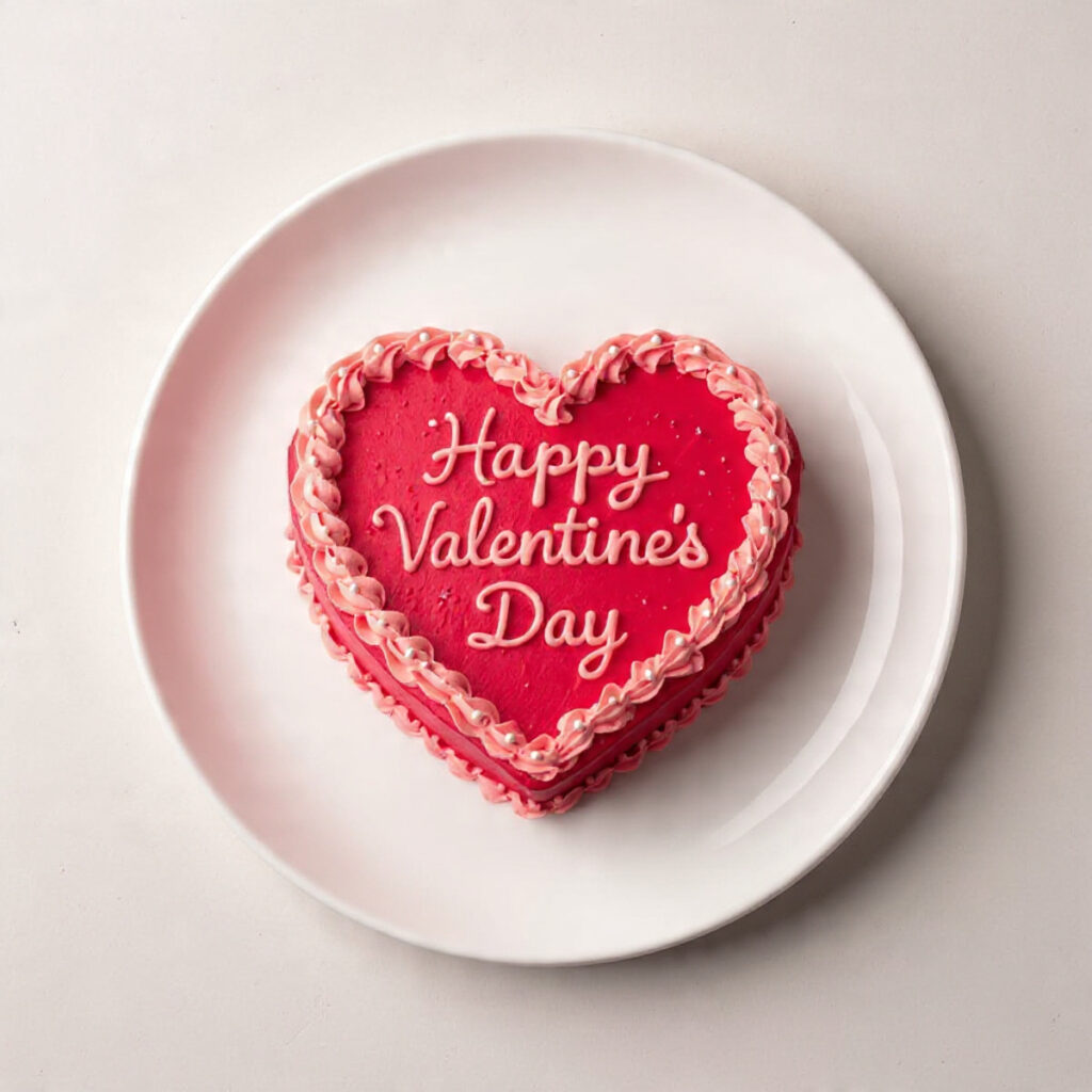 Heart-Shaped Valentine's Day Cake