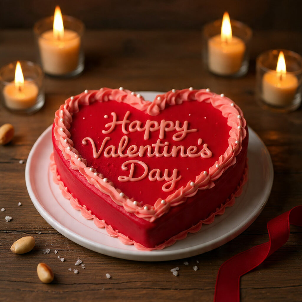 Delicious Heart-Shaped Valentine's Day Cake