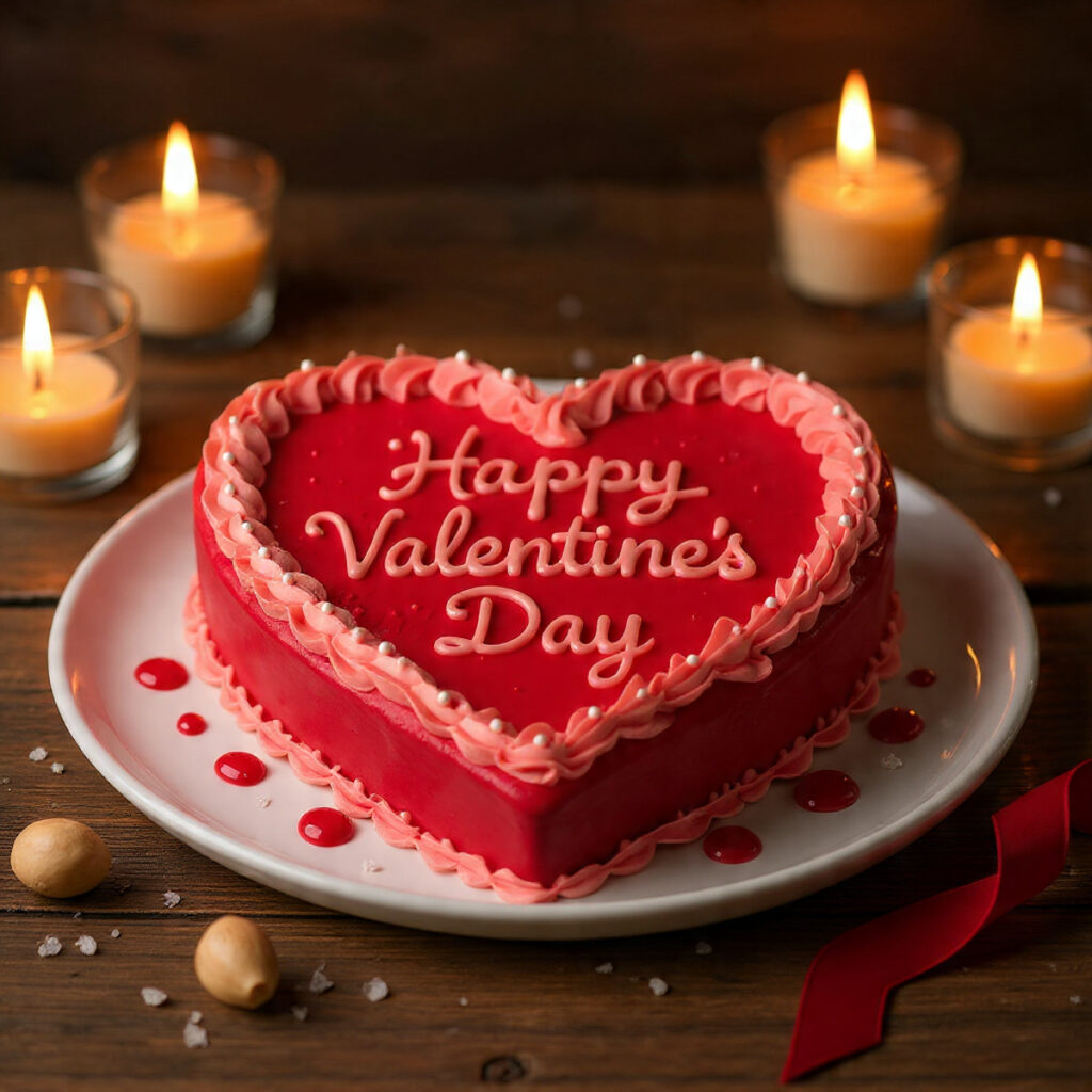 Heart-Shaped Valentine's Day Cake