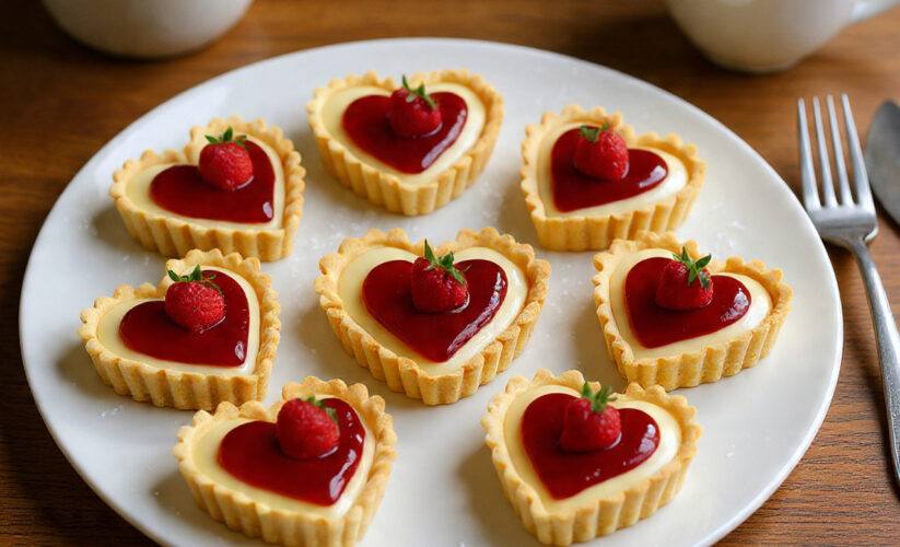 Irresistible Mini French Tart Hearts Recipe :(18 Elegant Pastries! Perfect for Valentine’s Day!)