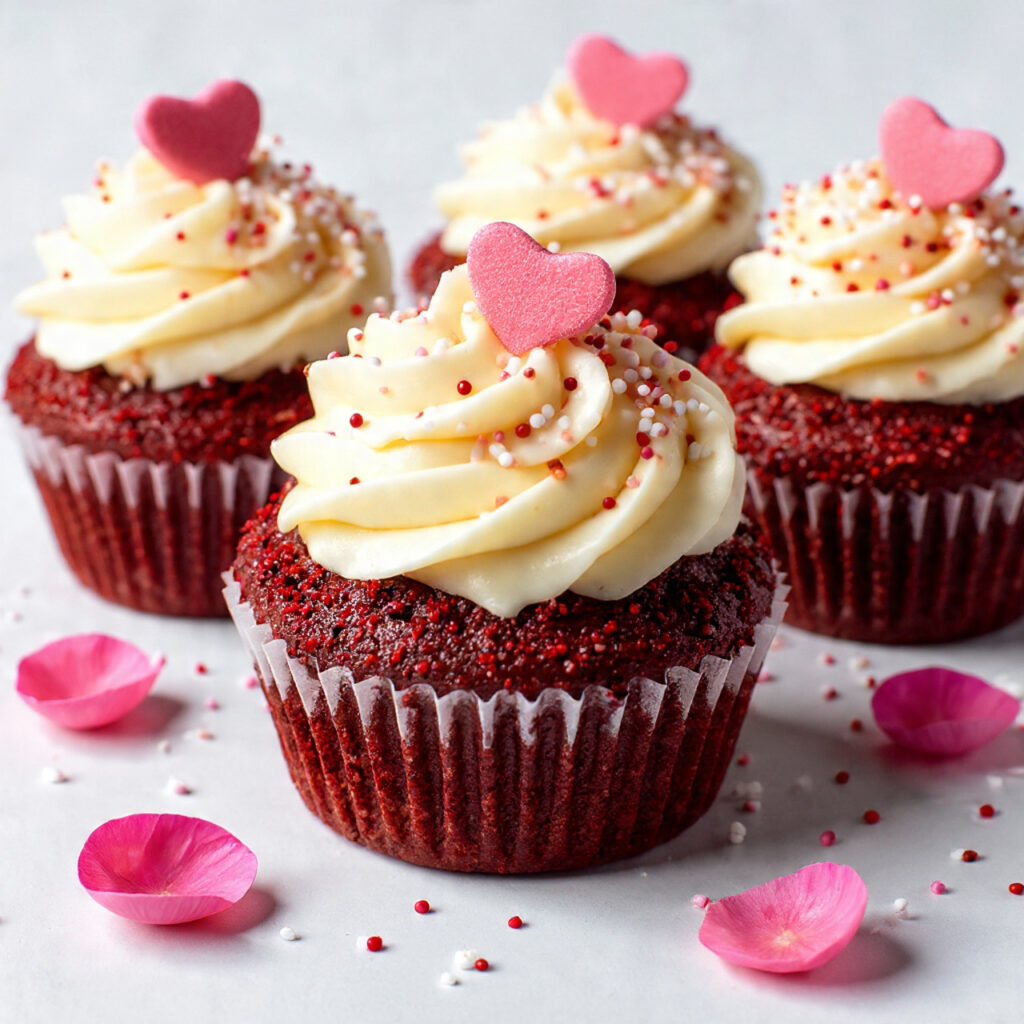 Valentine’s Day Red Velvet Cupcakes