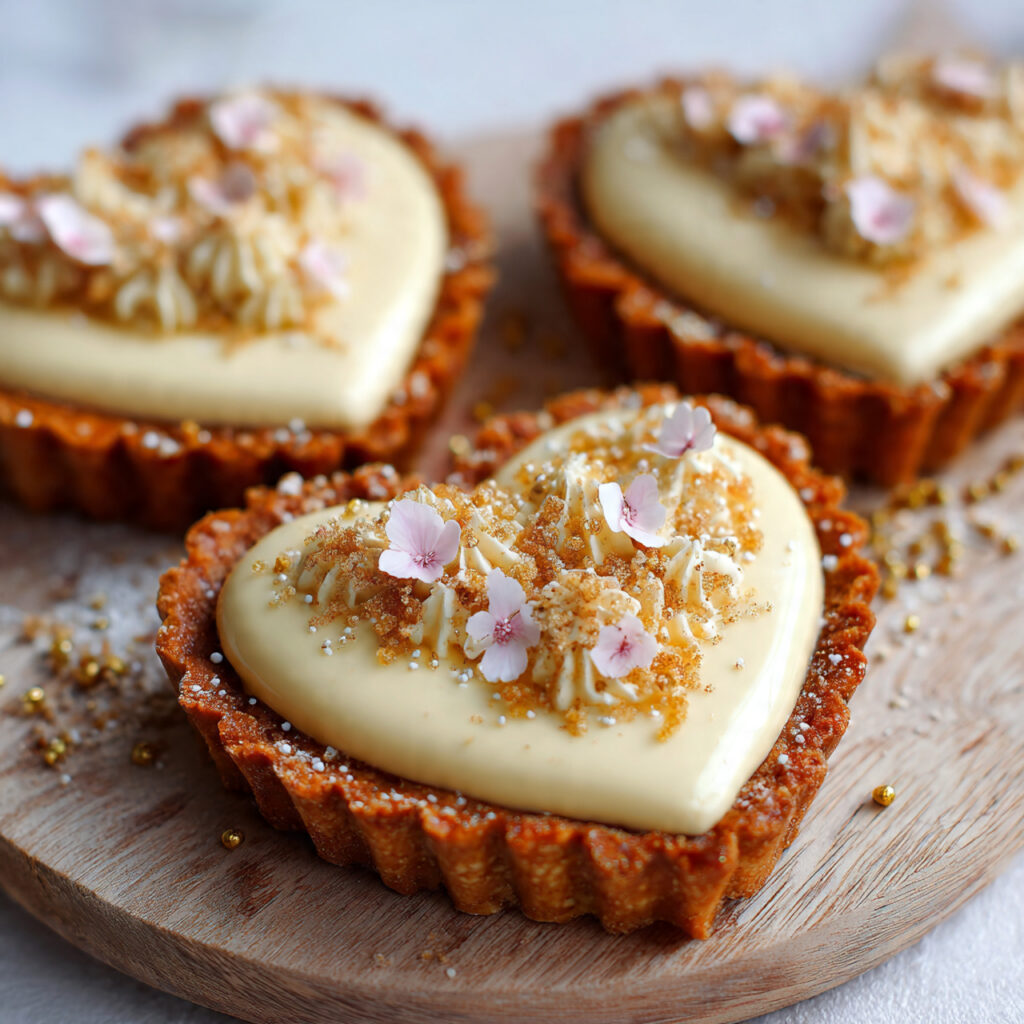 White Chocolate Cream Heart Tarts
