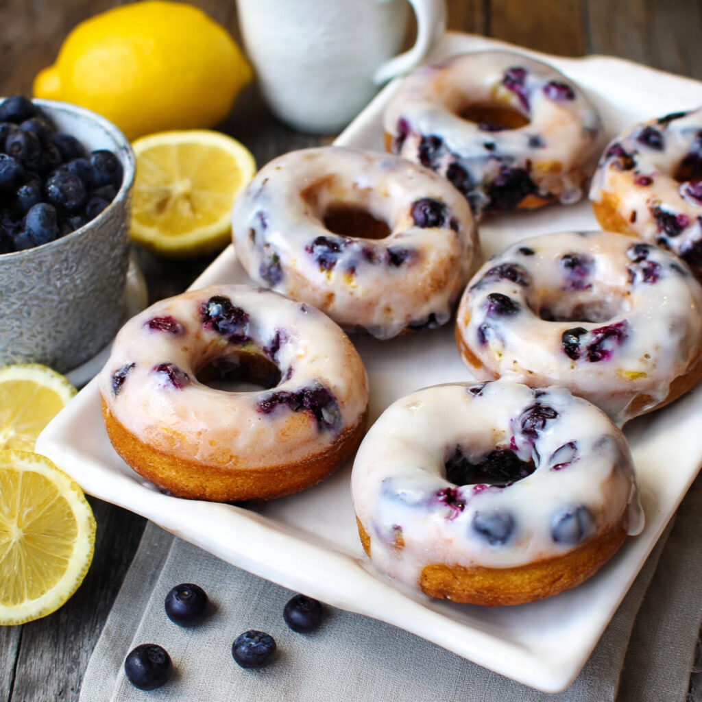 Baked Lemon Blueberry Donuts