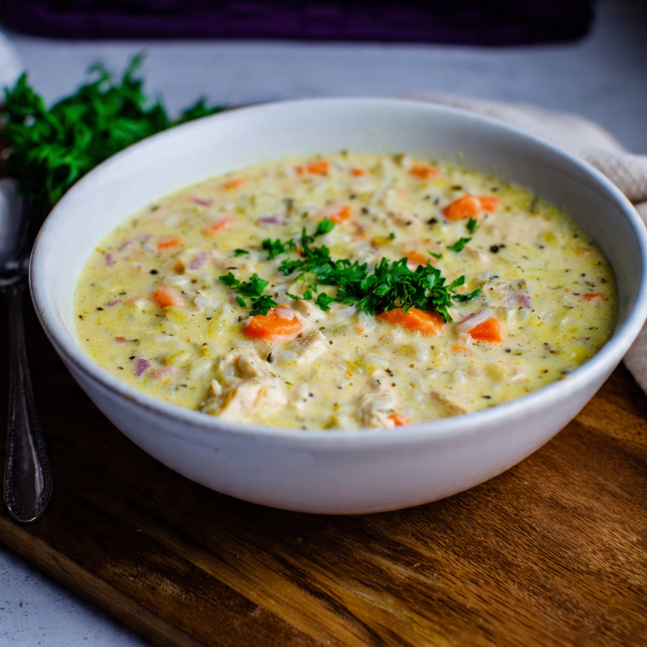 creamy chicken and rice soup