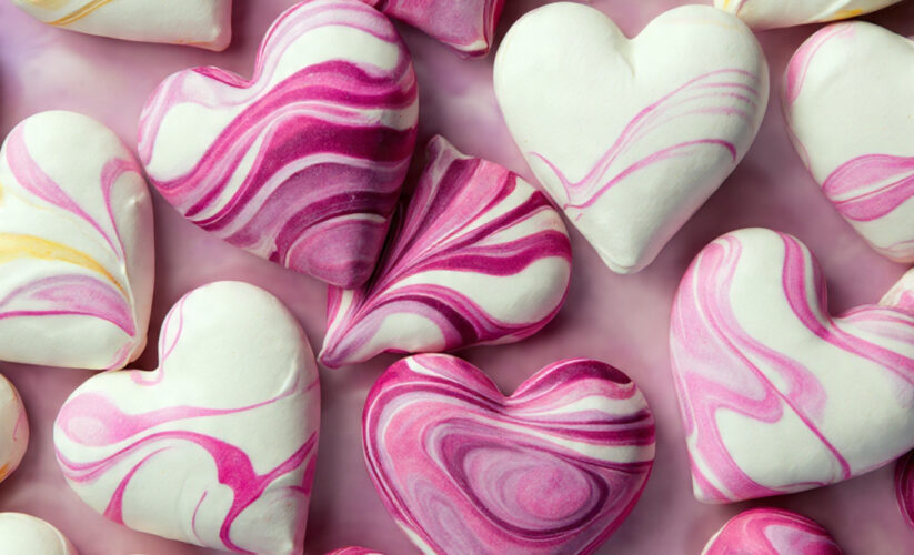 Raspberry Meringue Hearts