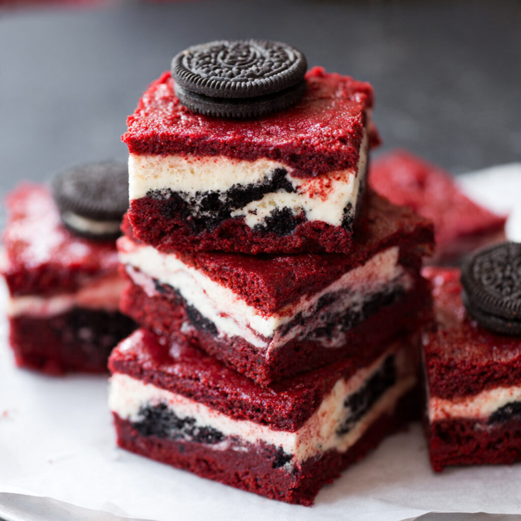 Oreo Red Velvet Cookie Bars