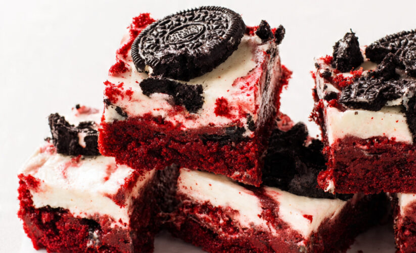 Oreo Red Velvet Cookie Bars
