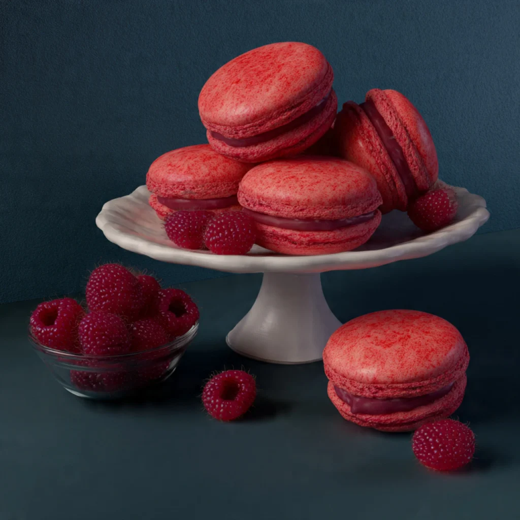 Raspberry Macarons